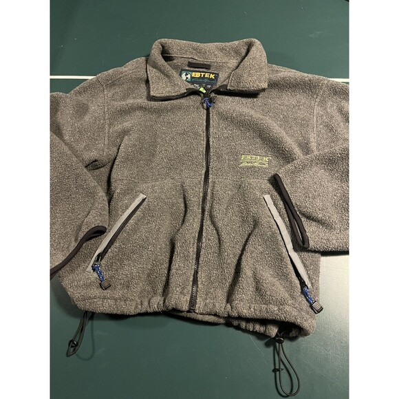 VINTAGE Eddie Bauer EBTEK Full Zip Fleece Heavyweight Jacket Coat LARGE Gray - Picture 3 of 8